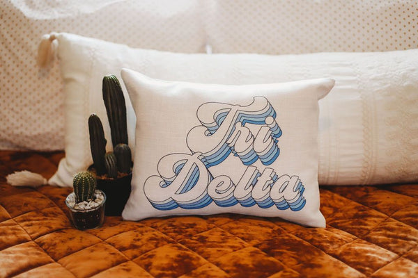 tri delta retro pillow