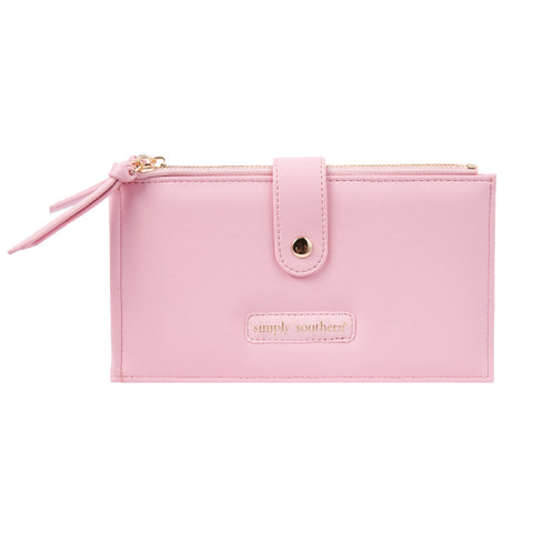 Simply Southern® Double Zip Wallet: Pink