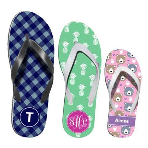 personalized youth flip flops 