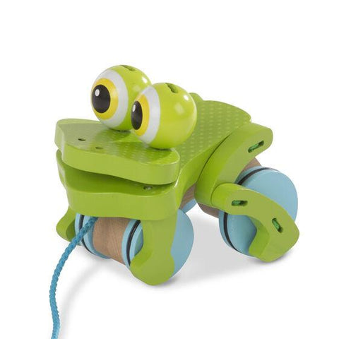 melissa and doug frolicking frog pull toy
