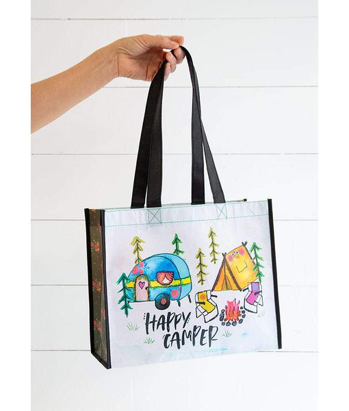 happy camper reusebale tote bag