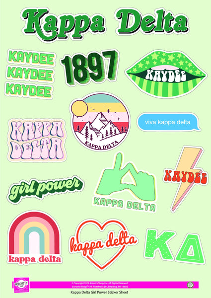 kappa delta girl power stickers