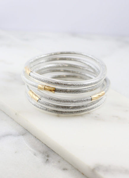 glitter bracelets silver