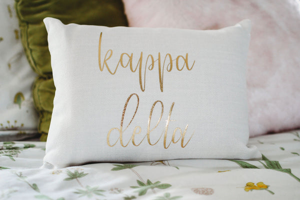 Kappa Delta Gold Pillow