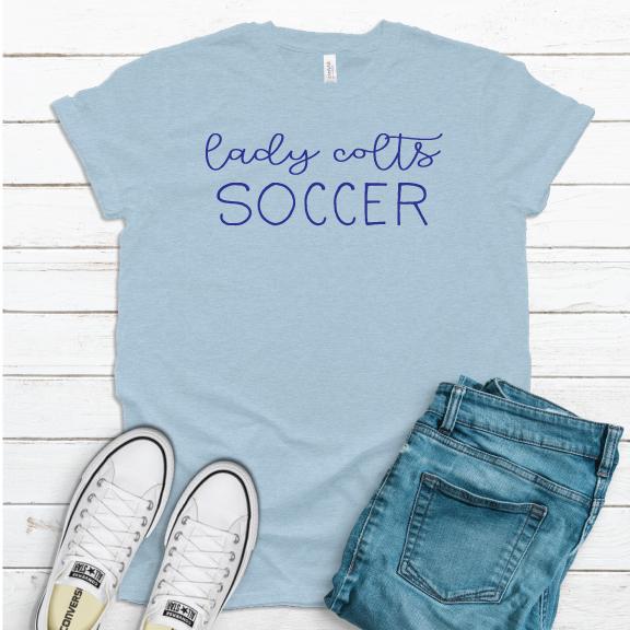 lady colts soccer script tee