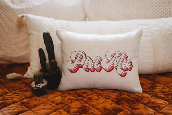 phi mu retro pillow