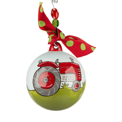 red tractor ornament