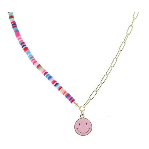 Giggle Necklace: Pink Multi Smile