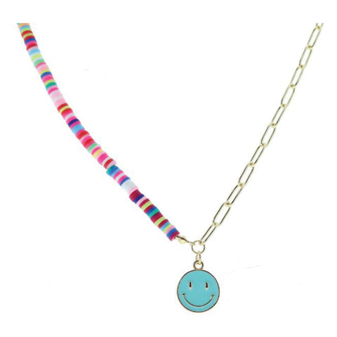 Giggle Necklace: Teal Smile