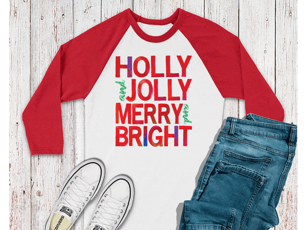 holly jolly merry and bright tee
