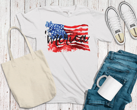 Merica Watercolor Tee